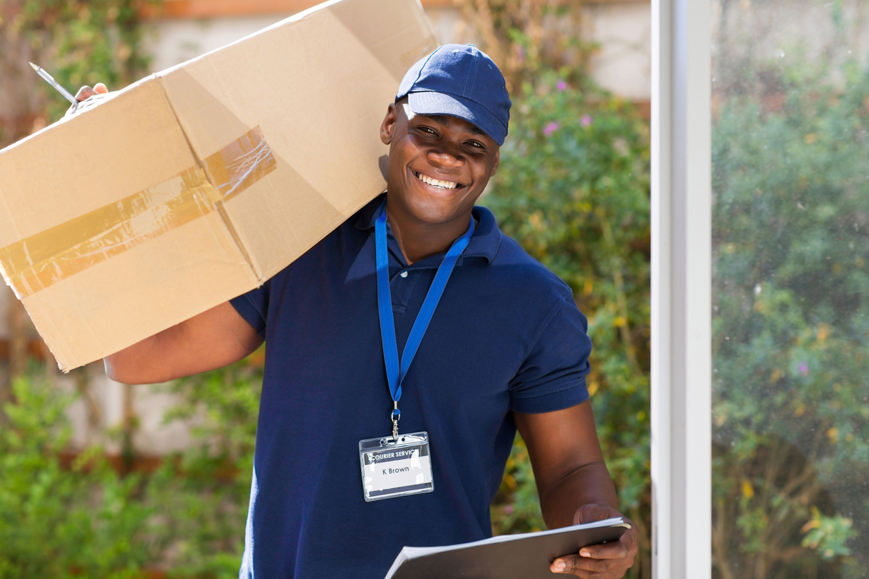 International parcel being prepared for shipping from Nigeria to the UK