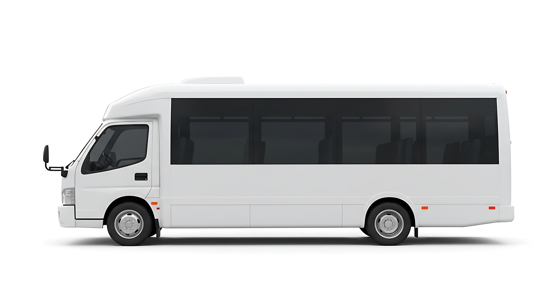 White intercity bus of the kind used for Peace Mass Transit style road travel in Nigeria