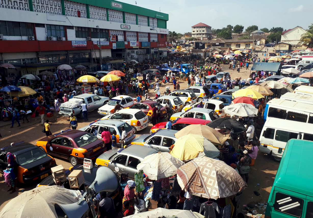 Heavy traffic on a busy highway, similar to the Kasoa–Mallam stretch